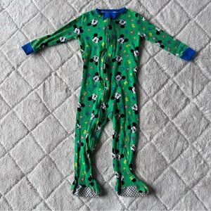 Disney Baby | Green Mickey Mouse Character Footie Sleeper | Size 24 Months